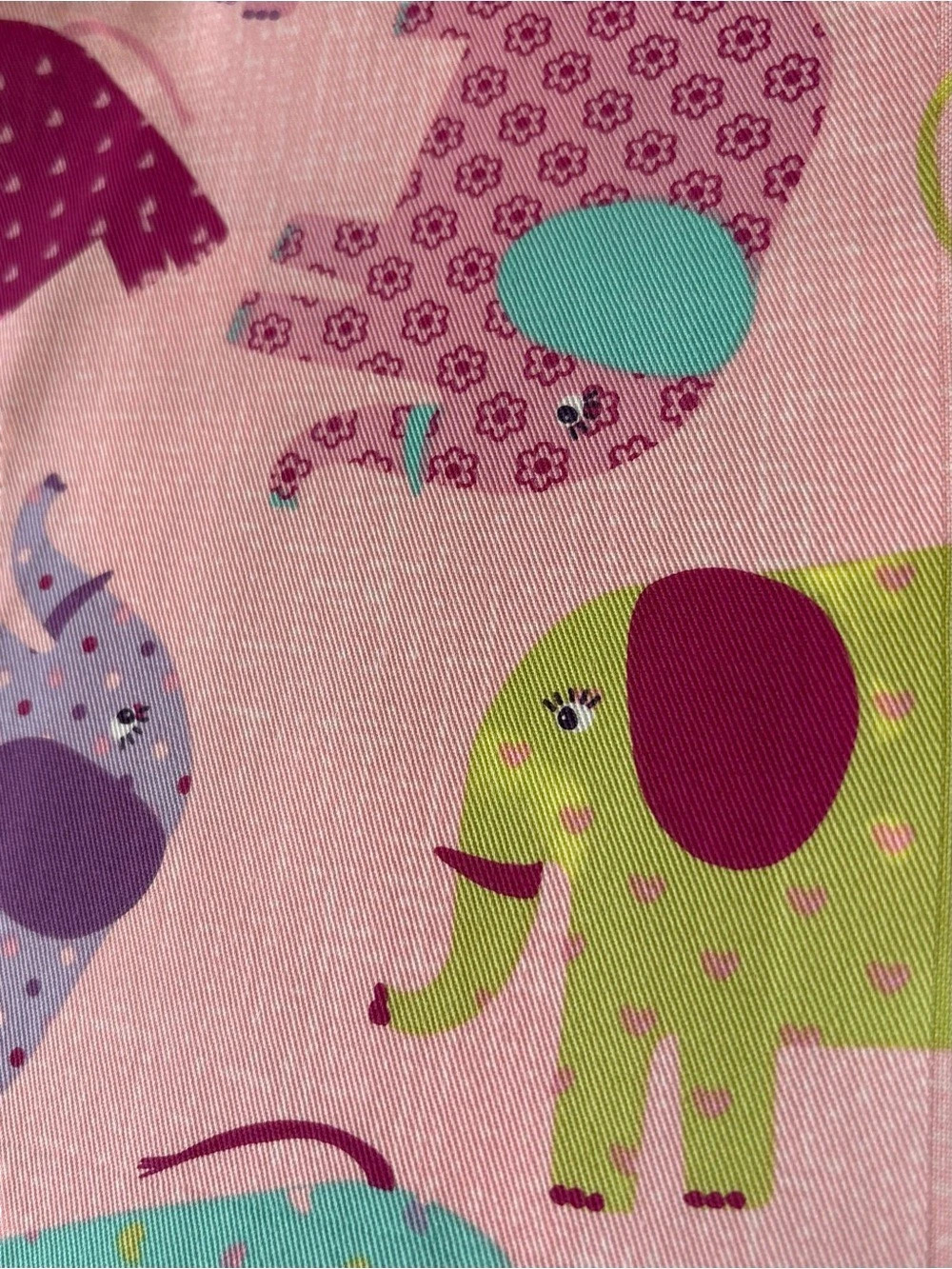 Tossed Elephants Elephant Print Fabric - 2 Yard Cut